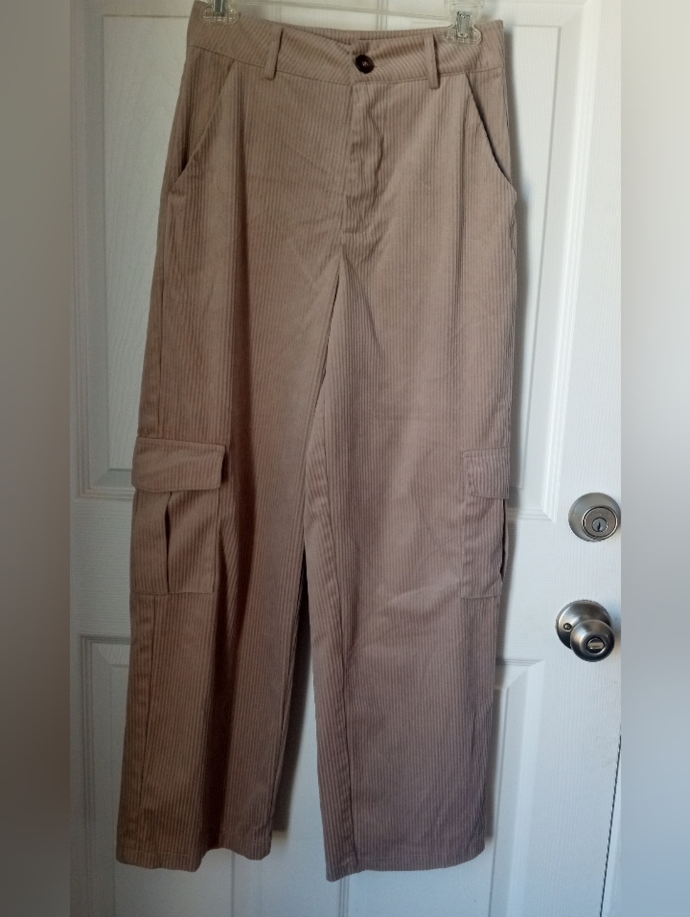 SHEIN Tan Corduroy Cargo Trousers